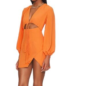 Superdown Selene Wrap Dress Orange